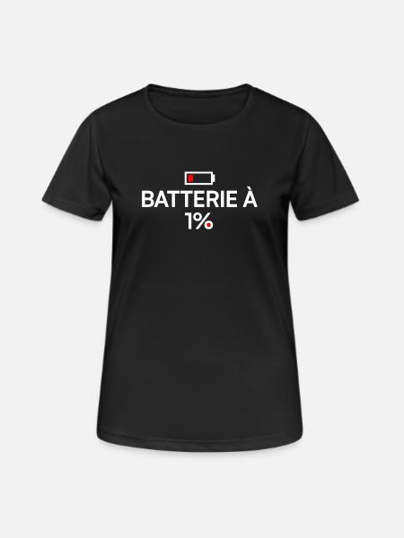 1% humor modern fatigue battery - Women's Breathable T-Shirt - black