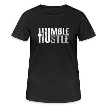 Humble Hustle Entrepreneur Homme d’affaires Businesswo - T-shirt respirant Femme - noir - Devant - AI Model Female 172 light (172cm)