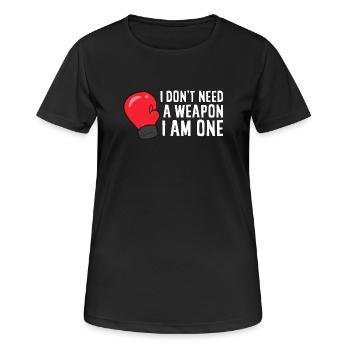 Hymne du gant de boxe I Am One - T-shirt respirant Femme - noir - Devant - AI Model Female 172 light (172cm)