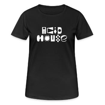 Acid House Fancy Typography Logo-Design - Frauen T-Shirt atmungsaktiv - Schwarz - Vorne - AI Model Female 172 light (172cm)