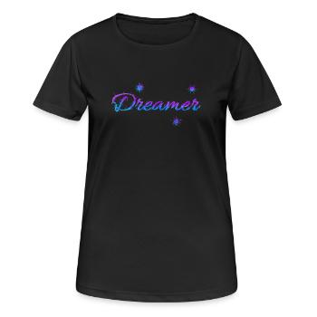 Dreamer - Frauen T-Shirt atmungsaktiv - Schwarz - Vorne - AI Model Female 172 light (172cm)