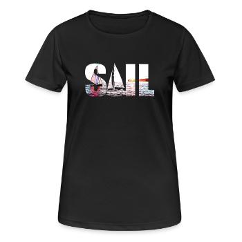 SEGEL - Frauen T-Shirt atmungsaktiv - Schwarz - Vorne - AI Model Female 172 light (172cm)