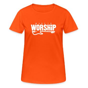 Inspiring guitar motifs for music - Women's Breathable T-Shirt - neon orange - Front - AI Model Female 172 dark (172cm)