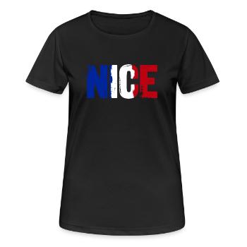Nice, France, agréable. - T-shirt respirant Femme - noir - Devant - AI Model Female 172 light (172cm)