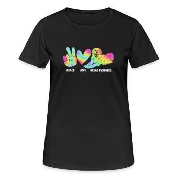Chien des Pyrénées - T-shirt respirant Femme - noir - Devant - AI Model Female 172 light (172cm)