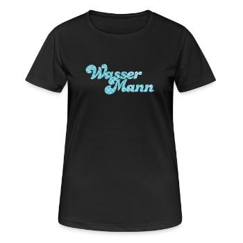 Wassermann Schuppen Wasser Sternzeichen Pool - Frauen T-Shirt atmungsaktiv - Schwarz - Vorne - AI Model Female 172 light (172cm)