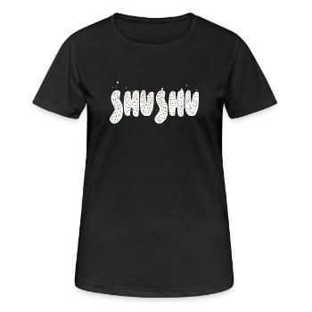 Shushu word art - Women's Breathable T-Shirt - black - Front - AI Model Female 172 light (172cm)