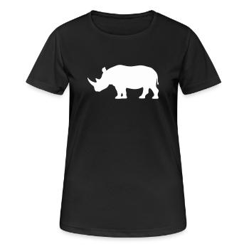 Rhino Silhouette Minimaliste - T-shirt respirant Femme - noir - Devant - AI Model Female 172 light (172cm)