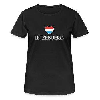 Cœur Luxembourg, j’adore le Luxembourg - T-shirt respirant Femme - noir - Devant - AI Model Female 172 light (172cm)