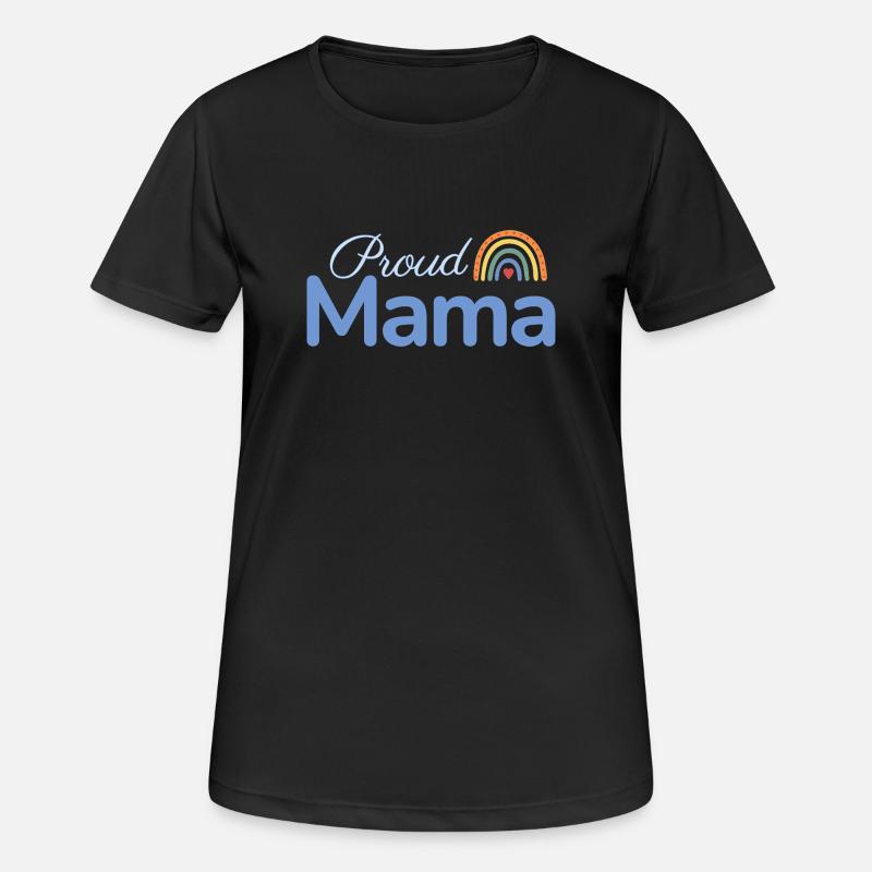 Proud Mama Rainbow - Women's Breathable T-Shirt - black