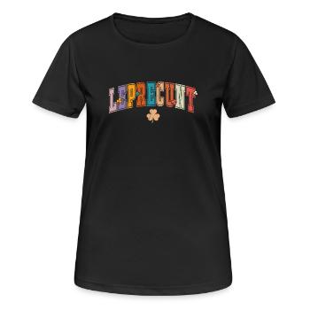 Leprechaun Regenbogen Leprecunt Geschenk - Frauen T-Shirt atmungsaktiv - Schwarz - Vorne - AI Model Female 172 light (172cm)