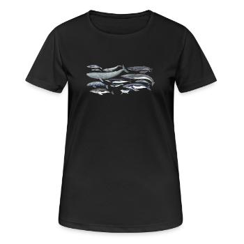 Wale Vielfalt fond transparent - Frauen T-Shirt atmungsaktiv - Schwarz - Vorne - AI Model Female 172 light (172cm)