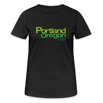 Portland Gradient City Logo - T-shirt respirant Femme - noir - Devant - AI Model Female 172 light (172cm)