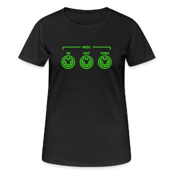 general midi - Women's Breathable T-Shirt - black - Front - AI Model Female 172 light (172cm)
