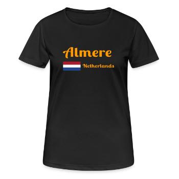 Almere Niederlande - Stilvolle Drucke - Frauen T-Shirt atmungsaktiv - Schwarz - Vorne - AI Model Female 172 light (172cm)