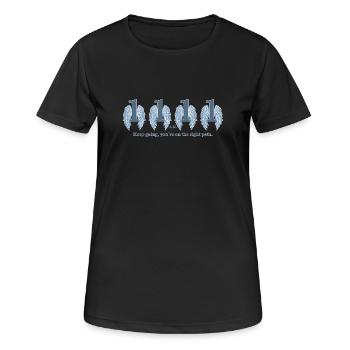Flügel der Ausdauer auf dem Pfad des Erwachens - Frauen T-Shirt atmungsaktiv - Schwarz - Vorne - AI Model Female 172 light (172cm)