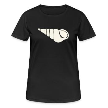 Küstenspirale Muschelskizze - Frauen T-Shirt atmungsaktiv - Schwarz - Vorne - AI Model Female 172 light (172cm)