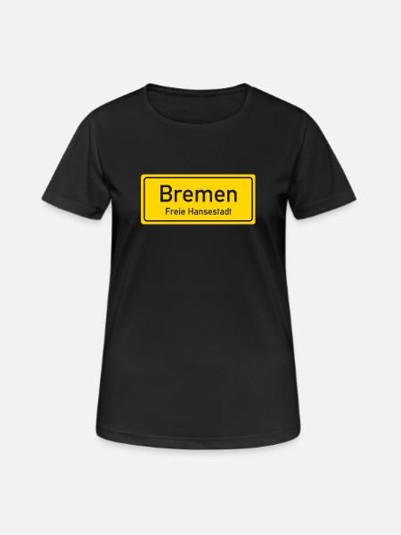 Bremen place name sign Germany - Women's Breathable T-Shirt - black