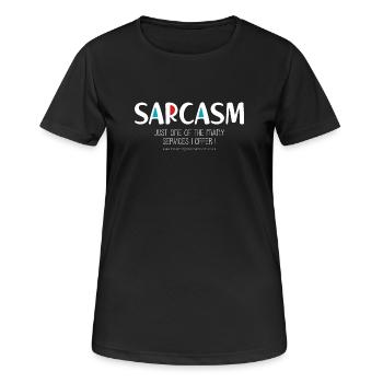Sarcasme (sombre) - T-shirt respirant Femme - noir - Devant - AI Model Female 172 light (172cm)