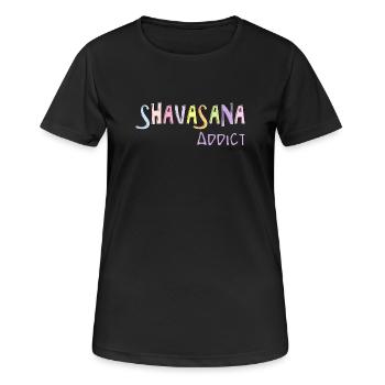 Shavasana Addict - T-shirt respirant Femme - noir - Devant - AI Model Female 172 light (172cm)