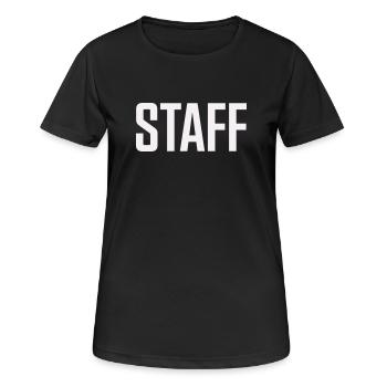 Staff - Frauen T-Shirt atmungsaktiv - Schwarz - Vorne - AI Model Female 172 light (172cm)