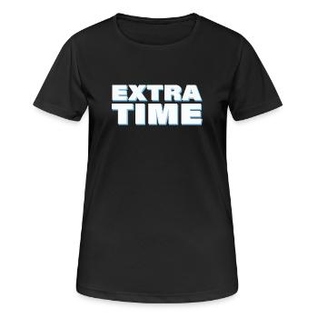 EXTRA TIME - Frauen T-Shirt atmungsaktiv - Schwarz - Vorne - AI Model Female 172 light (172cm)