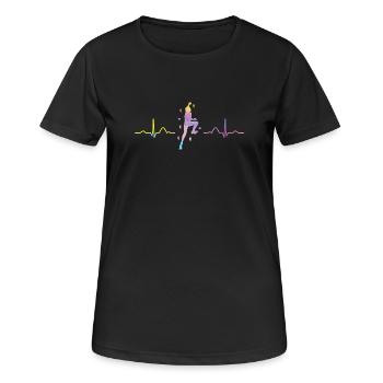Boulderer Herzschlag Boulder Bouldern - Frauen T-Shirt atmungsaktiv - Schwarz - Vorne - AI Model Female 172 light (172cm)