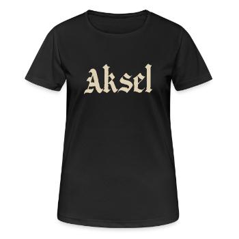 Aksel Fraktur Schrift - Frauen T-Shirt atmungsaktiv - Schwarz - Vorne - AI Model Female 172 light (172cm)