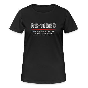 Conception typographique drôle re-tirée - T-shirt respirant Femme - noir - Devant - AI Model Female 172 light (172cm)