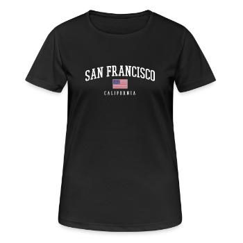 San Francisco Californie - T-shirt respirant Femme - noir - Devant - AI Model Female 172 light (172cm)