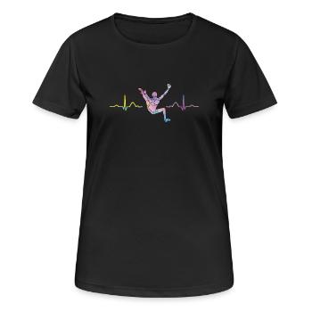 Boulderer Herzschlag Boulder Bouldern - Frauen T-Shirt atmungsaktiv - Schwarz - Vorne - AI Model Female 172 light (172cm)