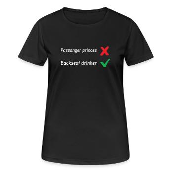 Abreuvoir à l’arrière - T-shirt respirant Femme - noir - Devant - AI Model Female 172 light (172cm)