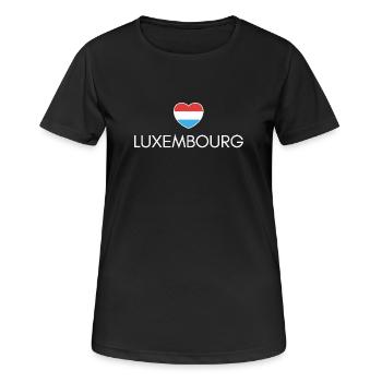 J’aime le Luxembourg, cœur du Luxembourg - T-shirt respirant Femme - noir - Devant - AI Model Female 172 light (172cm)