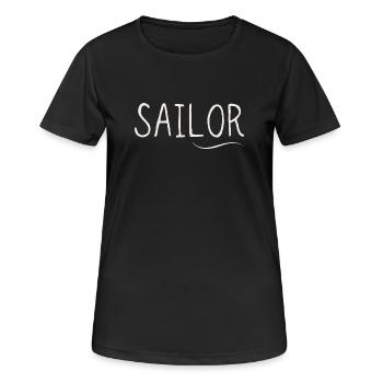 Sailor Sail Motif Lettering - Women's Breathable T-Shirt - black - Front - AI Model Female 172 light (172cm)