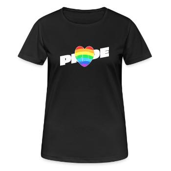 Cœur de la fierté - Rainbow Design - T-shirt respirant Femme - noir - Devant - AI Model Female 172 light (172cm)