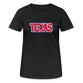 Texas Distressed Wordmark - Women's Breathable T-Shirt - black - Front - AI Model Female 172 light (172cm)