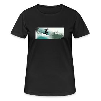 Im Rausch der Wellen - Frauen T-Shirt atmungsaktiv - Schwarz - Vorne - AI Model Female 172 light (172cm)