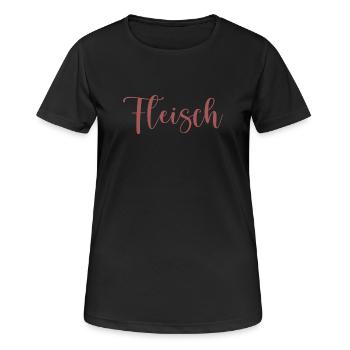 Fleisch - Frauen T-Shirt atmungsaktiv - Schwarz - Vorne - AI Model Female 172 light (172cm)