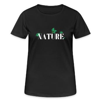 Nature Leaves Serif Logo - Frauen T-Shirt atmungsaktiv - Schwarz - Vorne - AI Model Female 172 light (172cm)