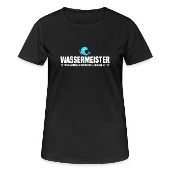 Wassermeister Spruch - Frauen T-Shirt atmungsaktiv - Schwarz - Vorne - AI Model Female 172 light (172cm)