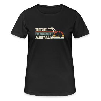 Australien Ich ziehe zu Australien Tourismus - Frauen T-Shirt atmungsaktiv - Schwarz - Vorne - AI Model Female 172 light (172cm)