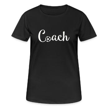 Coach Football Font Logo - Women's Breathable T-Shirt - black - Front - AI Model Female 172 light (172cm)