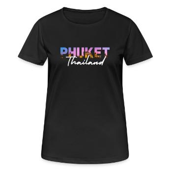 Phuket, Thailands Sonnenuntergang - Frauen T-Shirt atmungsaktiv - Schwarz - Vorne - AI Model Female 172 light (172cm)
