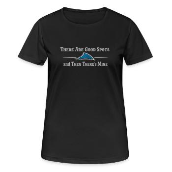 Geheimes Angelplatz – Frag Nicht Nach - Frauen T-Shirt atmungsaktiv - Schwarz - Vorne - AI Model Female 172 light (172cm)