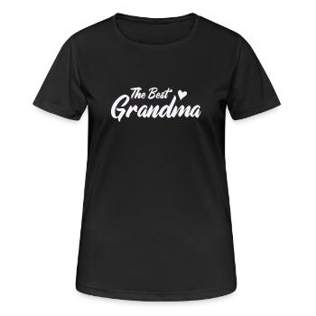 Beste Oma Herzdesign - Frauen T-Shirt atmungsaktiv - Schwarz - Vorne - AI Model Female 172 light (172cm)