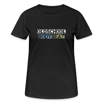 Rythme corporel oldschool - T-shirt respirant Femme - noir - Devant - AI Model Female 172 light (172cm)