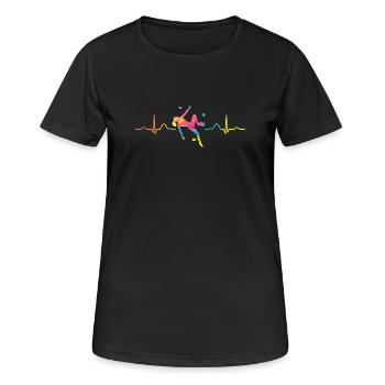 Boulderer Herzschlag Boulder Bouldern - Frauen T-Shirt atmungsaktiv - Schwarz - Vorne - AI Model Female 172 light (172cm)