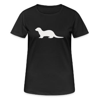 otter_tier_1 - Frauen T-Shirt atmungsaktiv - Schwarz - Vorne - AI Model Female 172 light (172cm)