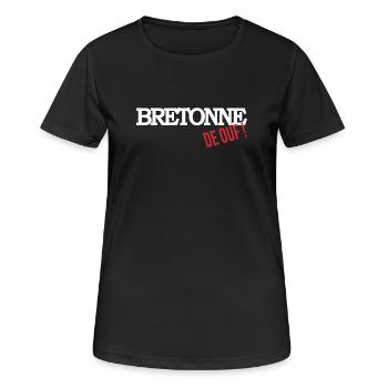 Bretonne de ouf - T-shirt respirant Femme - noir - Devant - AI Model Female 172 light (172cm)