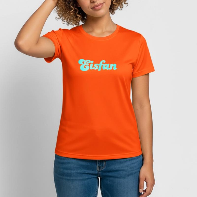 Eisfan cool Statement Eiscreme Eis Eiskrem Fan Frauen T-Shirt atmungsaktiv